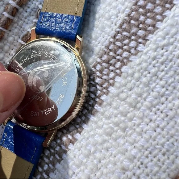 NWOT Charming Charlie Blue + Gold Quartz Watch Tribal design 